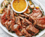 Garlic Roasted Rack of Lamb with Butter Sauce