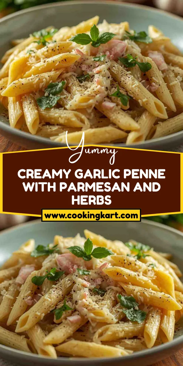Creamy Garlic Penne with Parmesan and Herbs