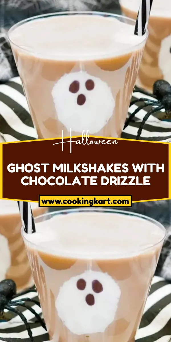 Ghost Milkshakes with Chocolate Drizzle