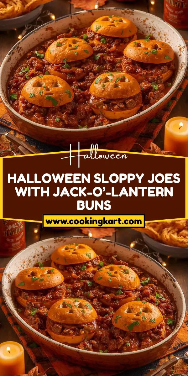 Halloween Sloppy Joes with Jack-O’-Lantern Buns