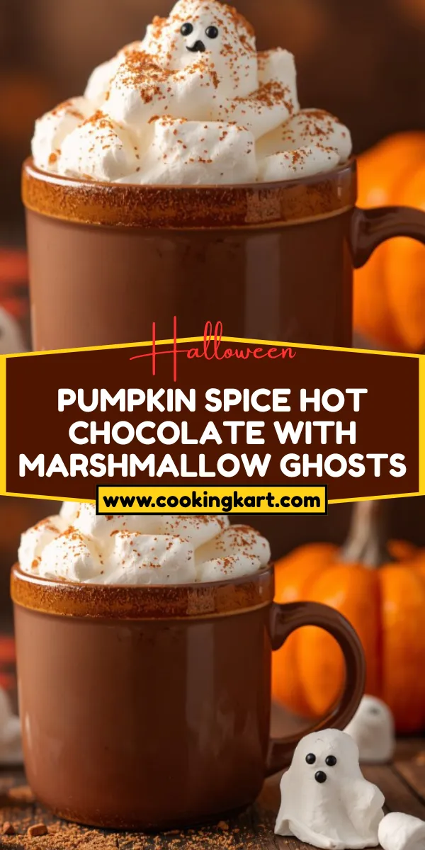 Pumpkin Spice Hot Chocolate with Marshmallow Ghosts