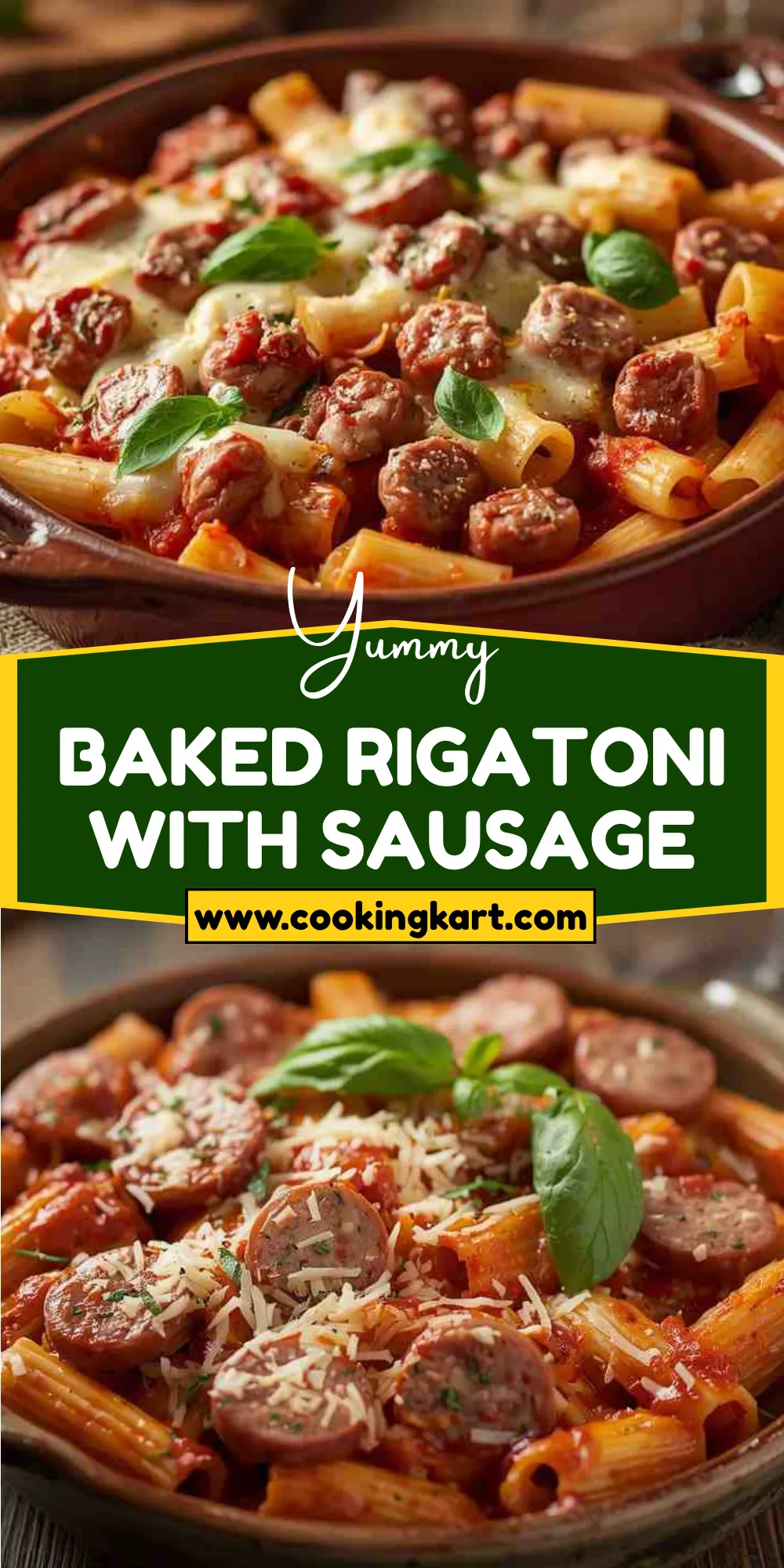Baked Rigatoni with Sausage and Marinara Sauce